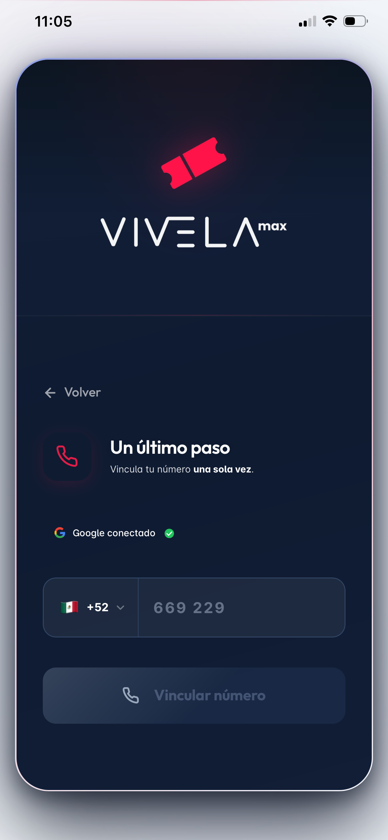 Paso 7: Vinculación del número telefónico